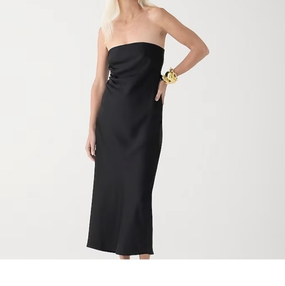 NWT J.Crew Collection strapless Gwyneth slip dress in black size 12